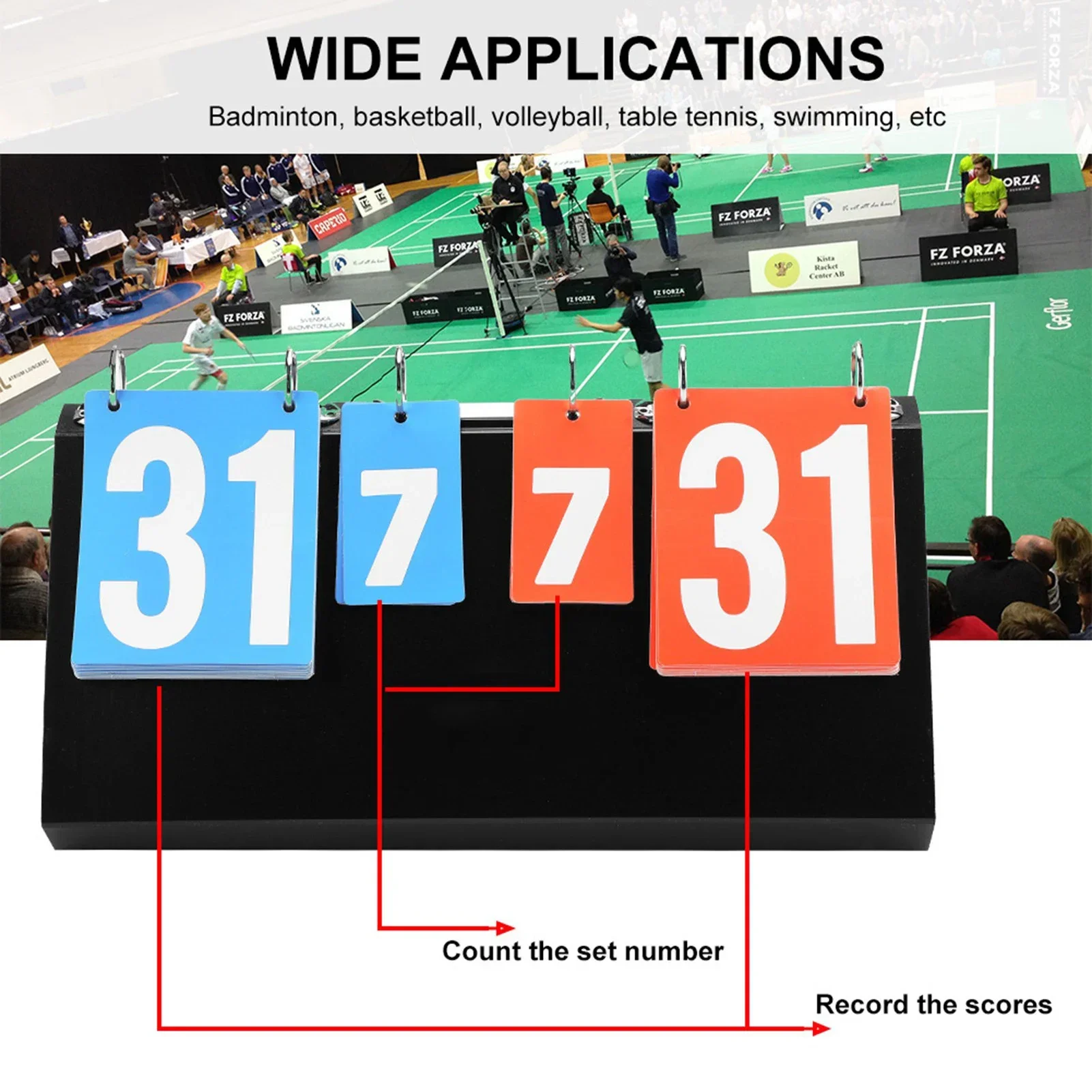 Table Tennis Scoreboard - 4 Digit Sports Competition Score Board