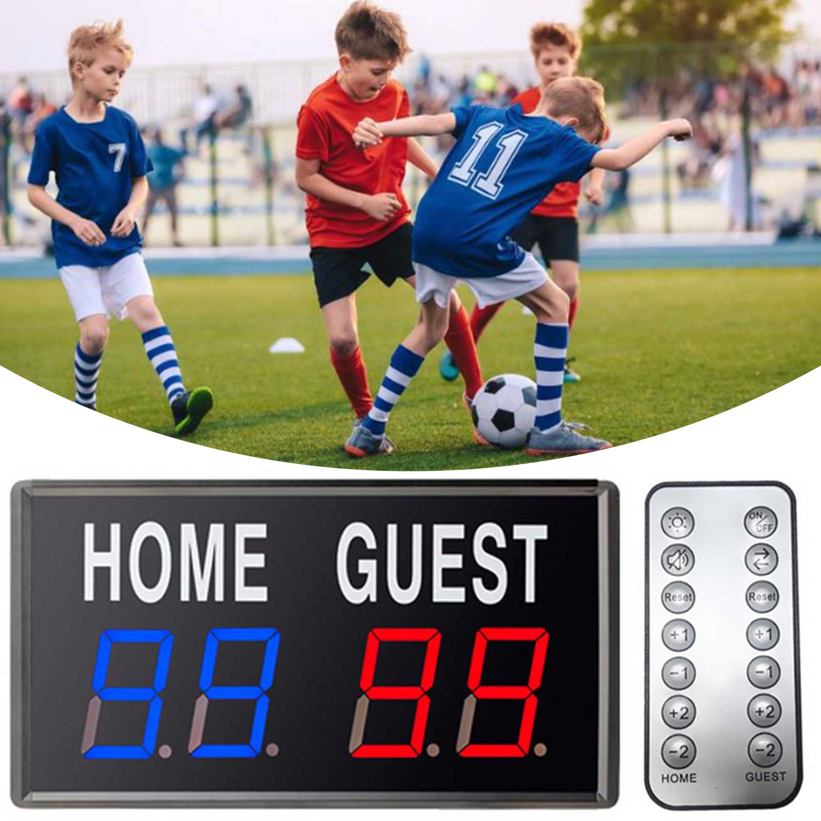 Table Tennis Scoreboard - 4-Digit LED Electronic Score Keepers Scoreboard