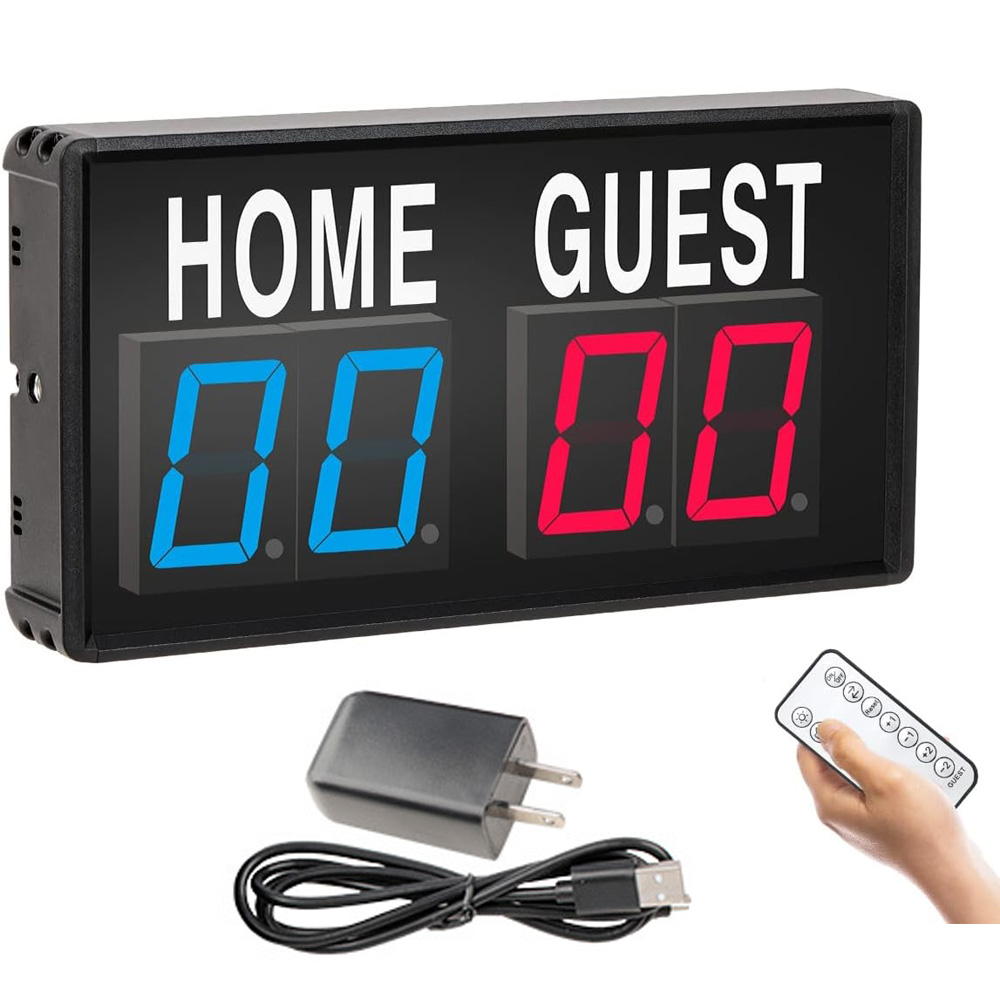 Table Tennis Scoreboard - Portable 4 Digit LED Scoreboard Digital