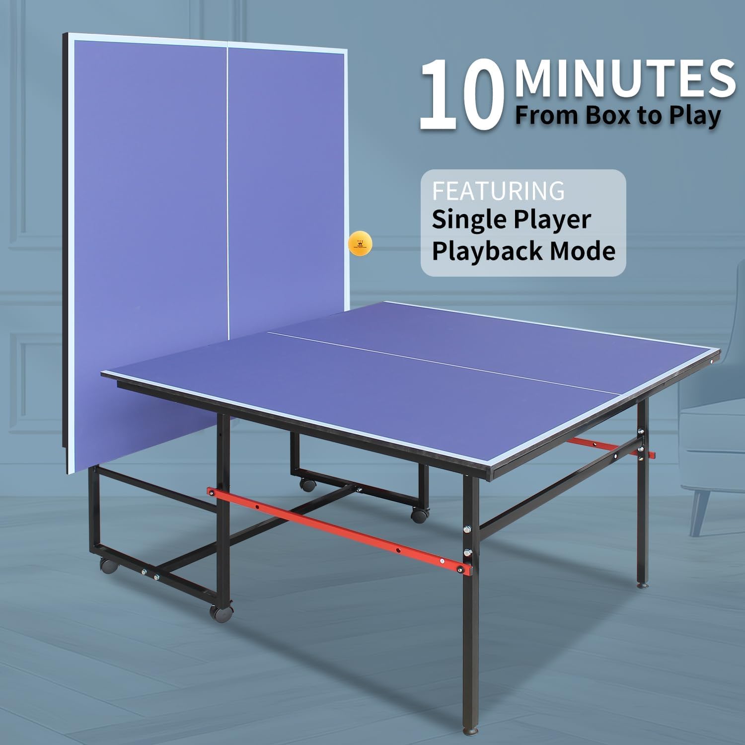 8 ft Portable Ping Pong Table， - Table Tennis Single review and price