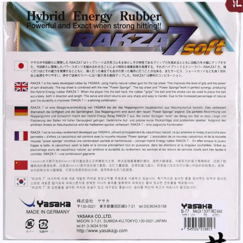 original yasaka RAKZA 7 soft ( - Table Tennis Net Set review and price